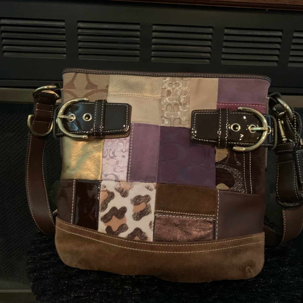 Coach holiday patch handbag.